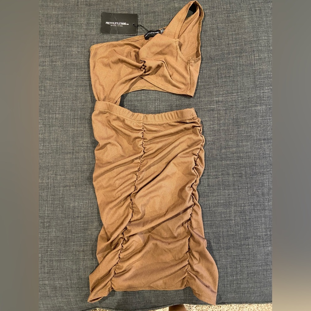 Brown Cut out mini dress NEVER WORN